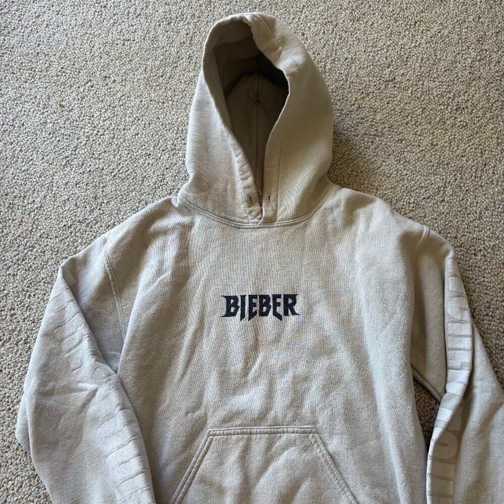Justin Bieber Purpose Tour Hoodie | Size S | Beige | Official World Tour Merch